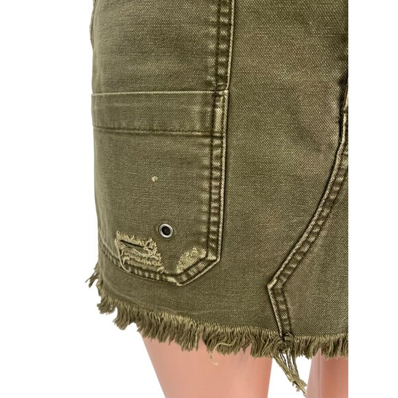 NWOT Free People Army Green Utility Mini Skirt - Gorpcore Grunge Y2K Revive Boho - Picture 7 of 16